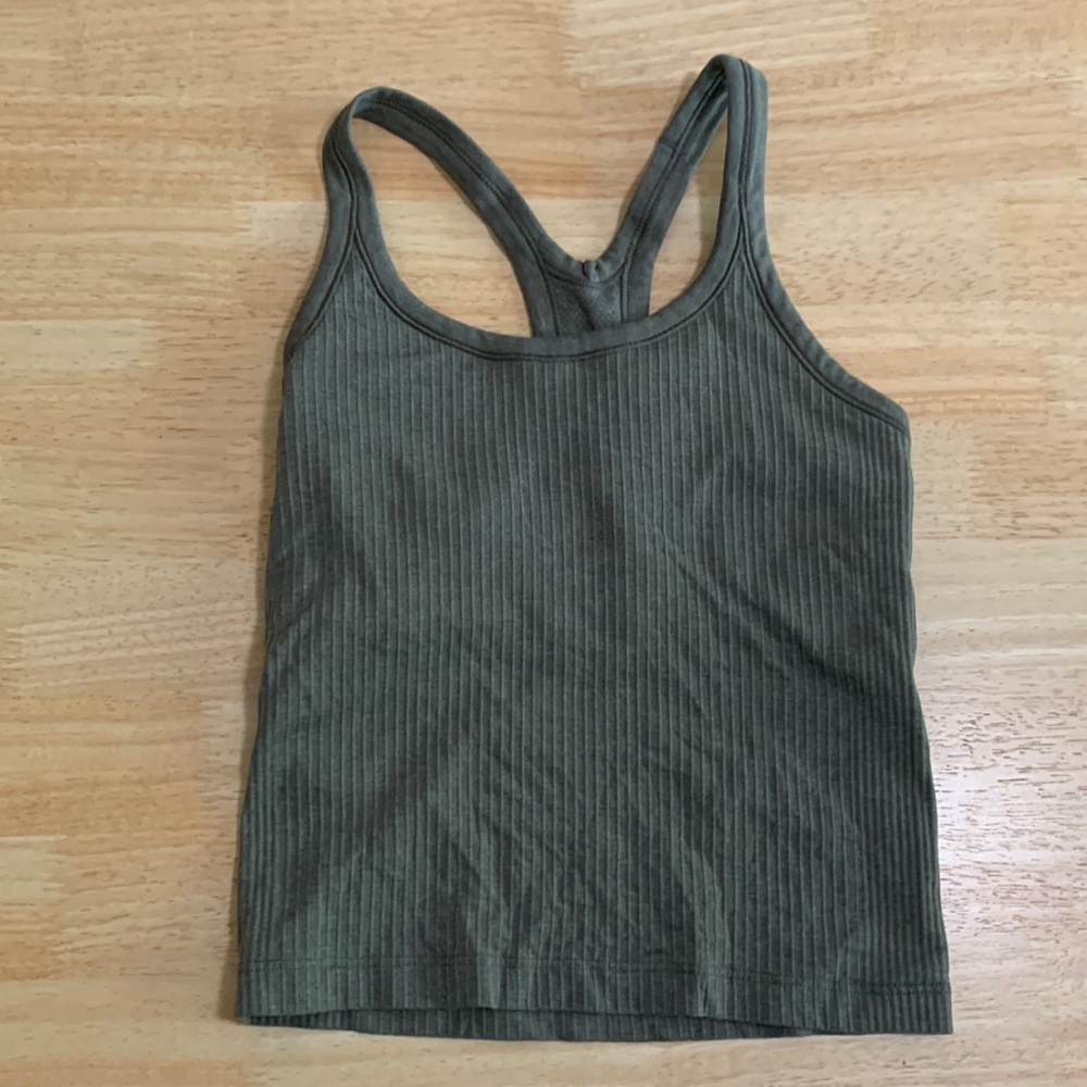 Lululemon Ebb to Street tank top size 4 dark grey